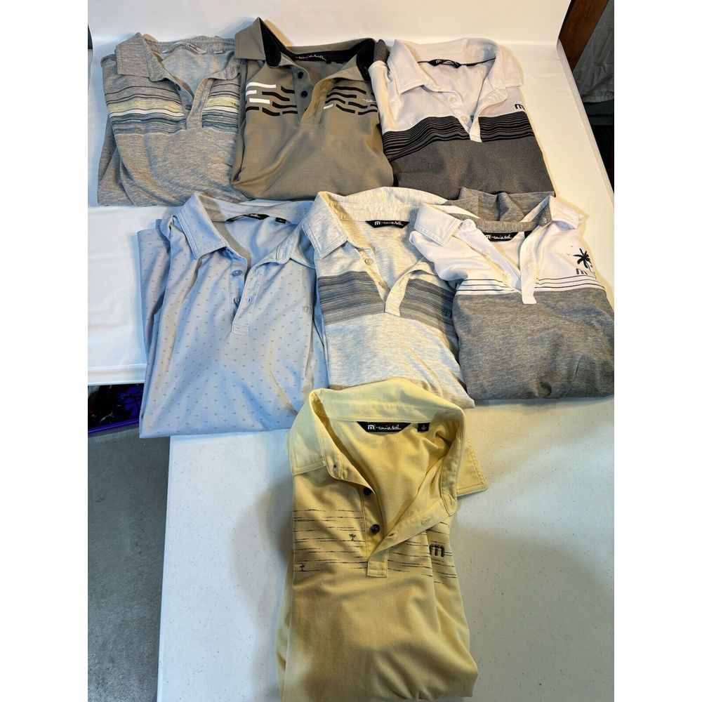 Lot Of 8 Travis Mathew Mens Polo Shirt Size L Large Golf Short Sleeve